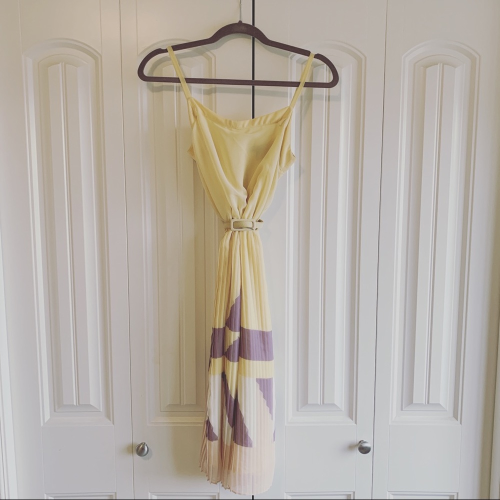 Chiffon Pleated Midi Dress